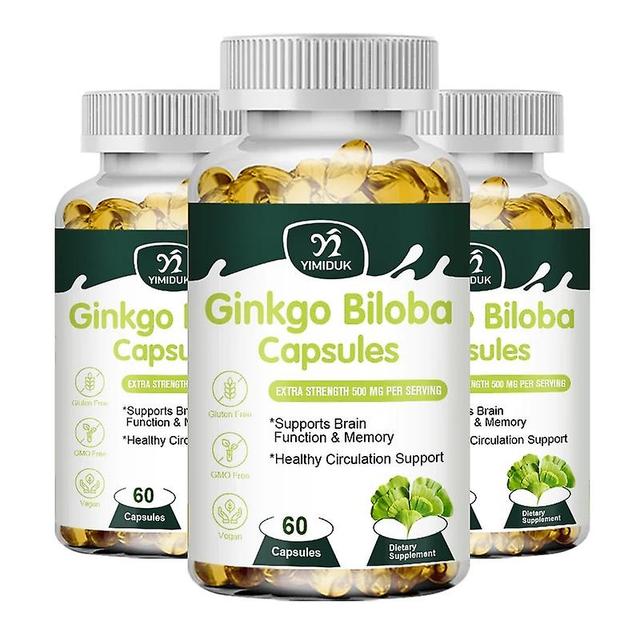 Venalisa Ginkgo Biloba Extra Capsule Support Brain Function & Memory Help Hypertension & Cardiovascular Health Dietary Supplemnt 3 Bottles 60pcs on Productcaster.