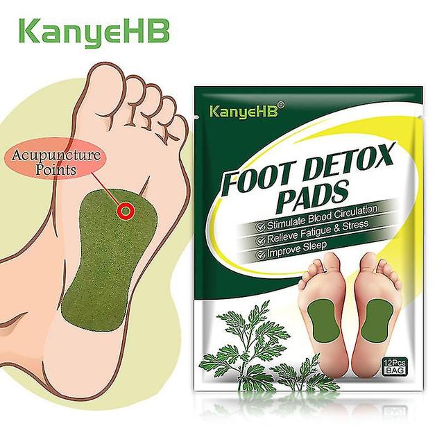 12pcs=1bag Detox Foot Plaster Wormwood Extract Health Care Patch Promote Blood C on Productcaster.