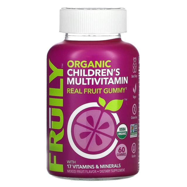 Fruily, Organic Children's Multivitamin with 17 Vitamins and Minerals, Mixed Fruit, 60 Gummies on Productcaster.