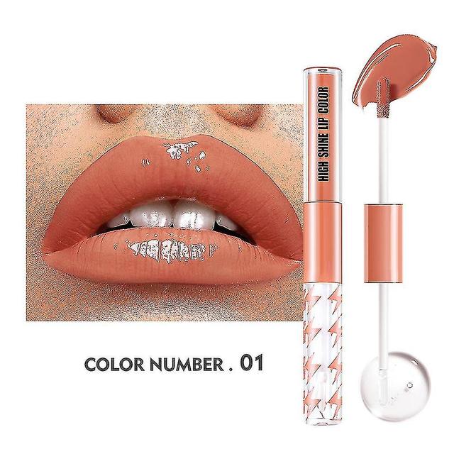 Scacv Double Head Lip Glaze High Shine Moisturizing No Fading Lip Gloss Vanntett Non-stick Cup Lip Stick 1 on Productcaster.