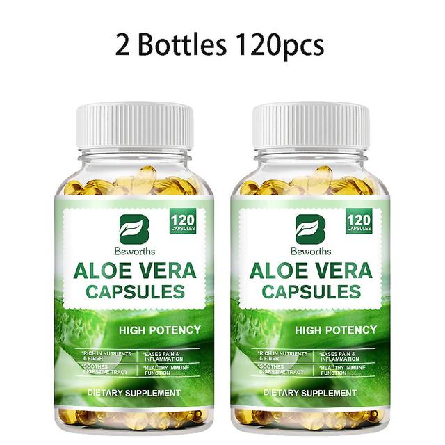 Visgaler Aloe Vera Supplement Fat Burning Digestion Health Support Regulating Blood Sugar For Women&man Health Multivitamin Capsule 2 Bottles 120pcs on Productcaster.