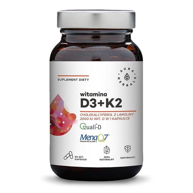 Aura Herbals vitamina d3 2000 iu + k2 90 cápsulas BI5672 on Productcaster.