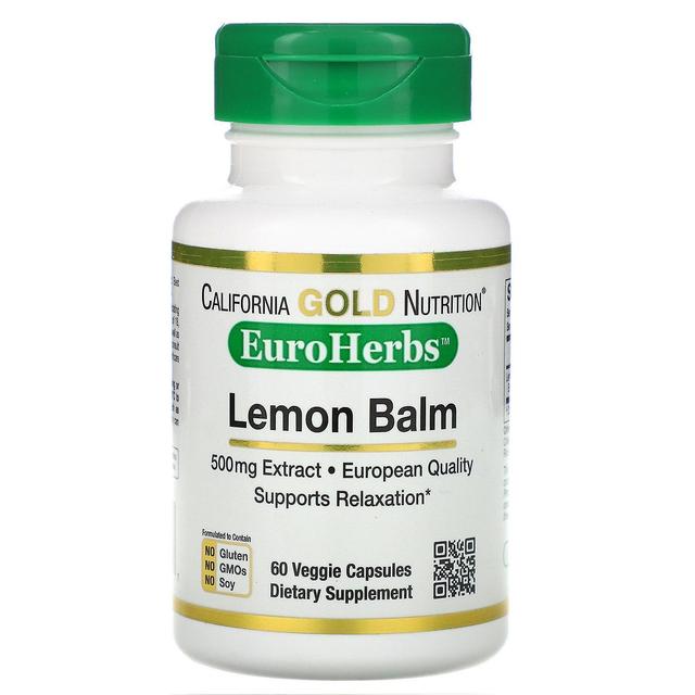 California Gold Nutrition, Lemon Balm Extract, European Quality, 500 mg, 60 Vegg on Productcaster.