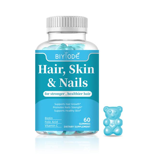 Skin and Nail Gummies, Hair Vitamins with High Potency Biotin, Gluten-Free Hair Nail and Skin Vitamins for Hair Growth on Productcaster.