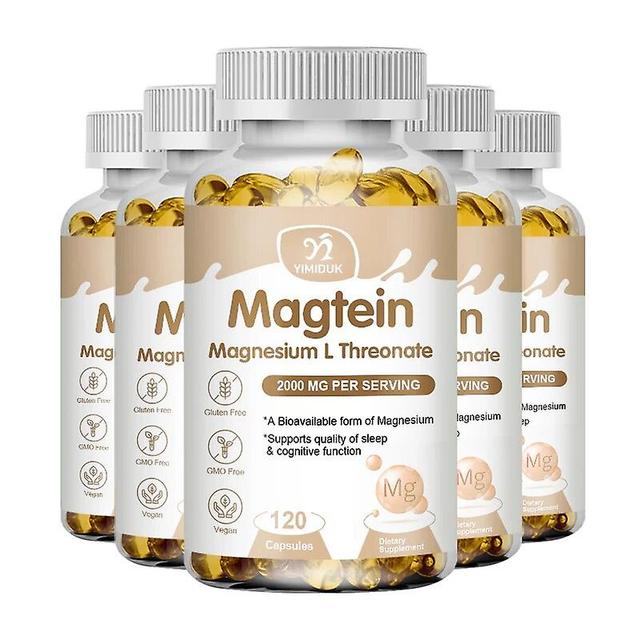 Vorallme Magtein Magnesium L-Threonate Capsules Supports Focus, Memory & Learning Brain Health Supports Quality of Sleep 5 Bottles 60 PCS on Productcaster.