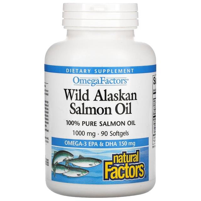 Natural Factors, OmegaFactors, Wild Alaskan Salmon Oil, 1,000 mg, 90 Softgels on Productcaster.