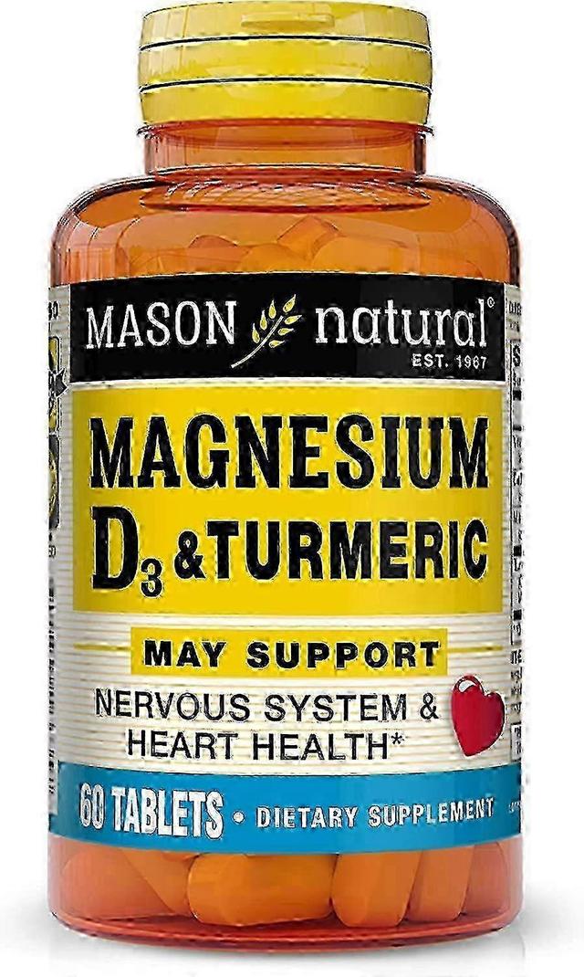 Mason natural magnesium & vitamin d3 with turmeric, tablets, 60 ea on Productcaster.