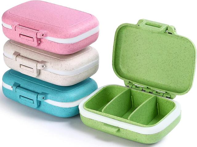 4 Piece Pill Organizer3 Removable Compartments Bpa Free Pill Box, Day/3Times A Day/am-pm Pill Organi on Productcaster.