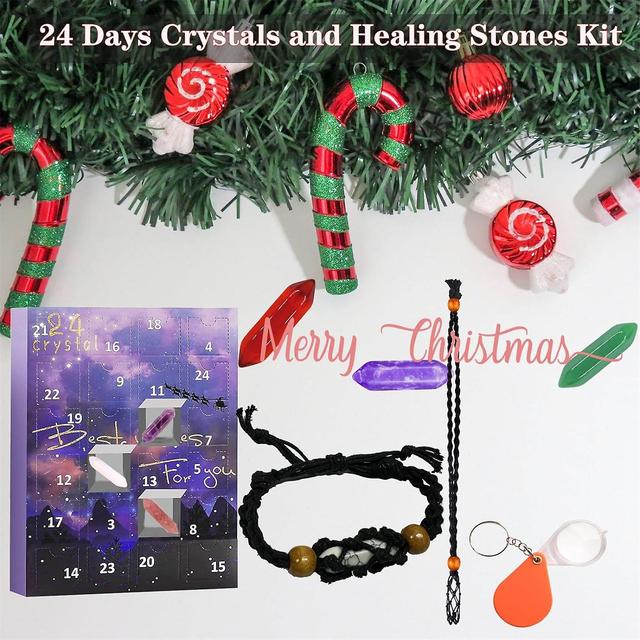 24 Dagen Crystal Advent Kalender 24 Dagen Crystal Christmas Advent Blind Box voor Kerstmis en Nieuwjaar Gift on Productcaster.