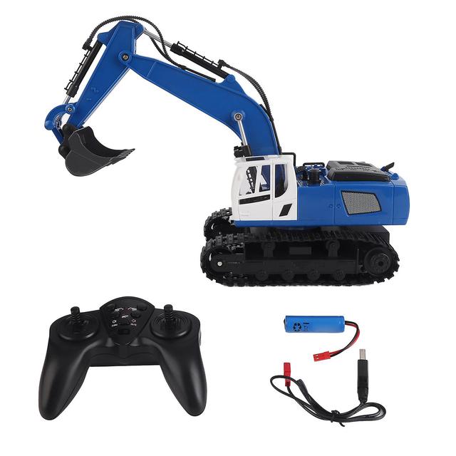 Remote Control Excavator 1:18 Alloy RC Excavator Construction Vehicle Toys for Kids Age 8 and Above Blue Single Battery on Productcaster.