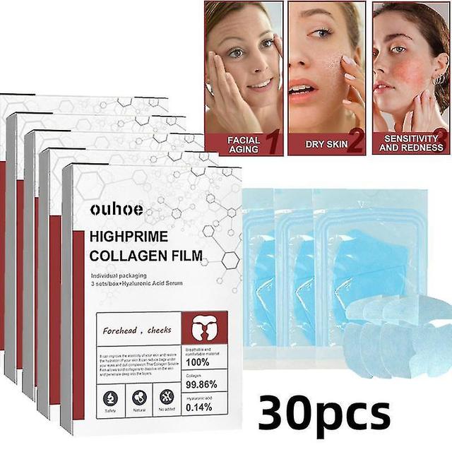 30pcs Highprime Collagen Film, Soluble Collagen Supplement Film, Hydrolysed Collagen Skin Protection For Firm Skin Anti Wrinkle -GSL on Productcaster.