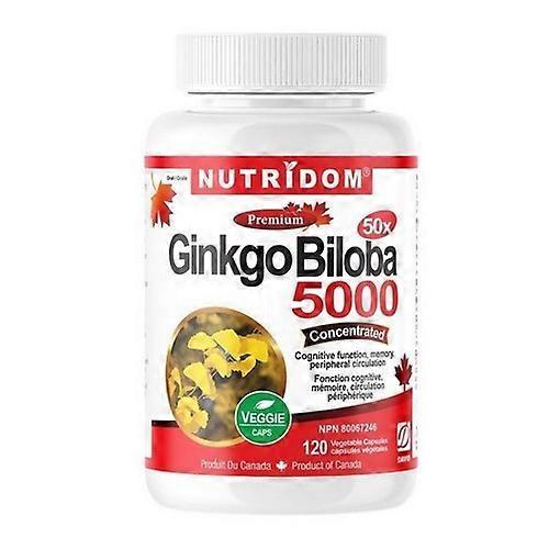 Nutridom Ginkgo Biloba 5000, 120 VegCaps on Productcaster.