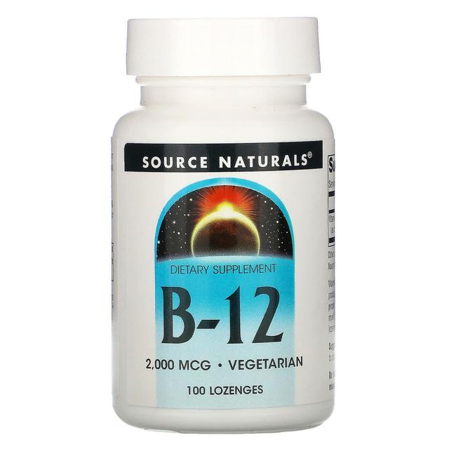 Source Naturals Lähde Naturals, B-12, 2,000 mcg, 100 imeskelytablettia on Productcaster.