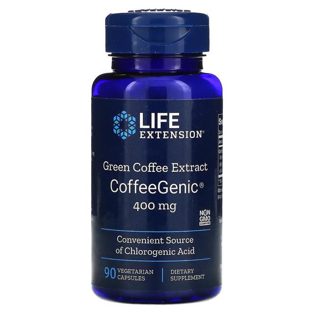 Life Extension Przedłużenie życia, CoffeeGenic, ekstrakt zielonej kawy, 400 mg, 90 wegetariańskich kapsułek on Productcaster.