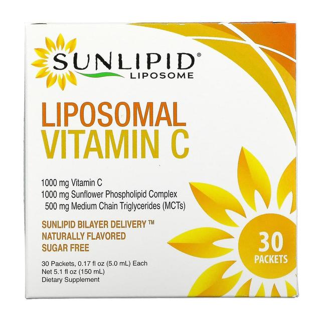 Sunlipid, Liposomal Vitamin C, Naturally Flavored, 30 Packets, 0.17 oz (5.0 ml) Each on Productcaster.