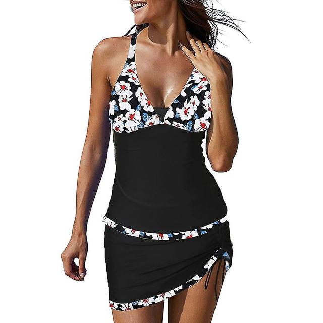 Polyester Two Piece Swimsuit Loose Fitting Beach Dress High-stretchy Swimsuit 2 2XL on Productcaster.