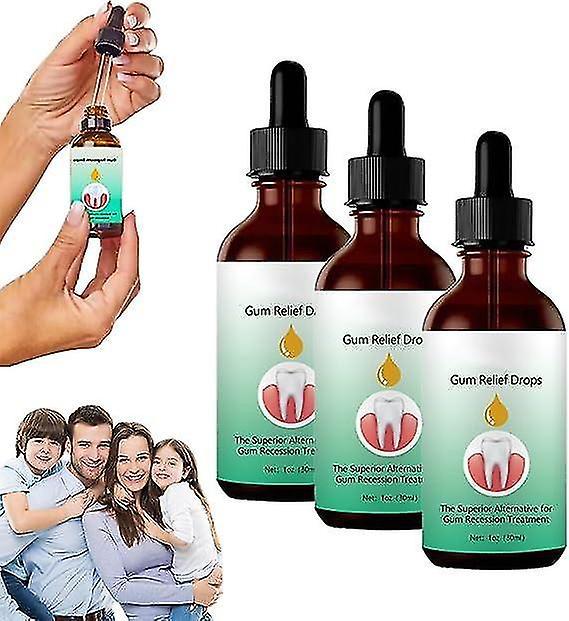 Gum Regrowth Drops, 30ml Gum Restoration Drops, Repair Gum Regrowth For Receding Gum, Rejuvenate Your Gums With Ease 30mlx3pcs on Productcaster.