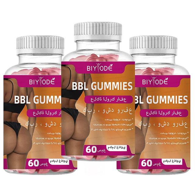 Prírodný vitamín Bbl Gummies Fat Burning Butt Booster Zväčšiť gumové medvede 3ks on Productcaster.