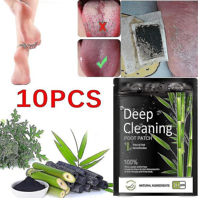 Woosien Huacreate 10pcs Detox Foot Patches Pads Bamboo Charcoal Body Toxins Feet Slimming Cleansing Improve Sleep Stress Relief Body Feet Stickers on Productcaster.