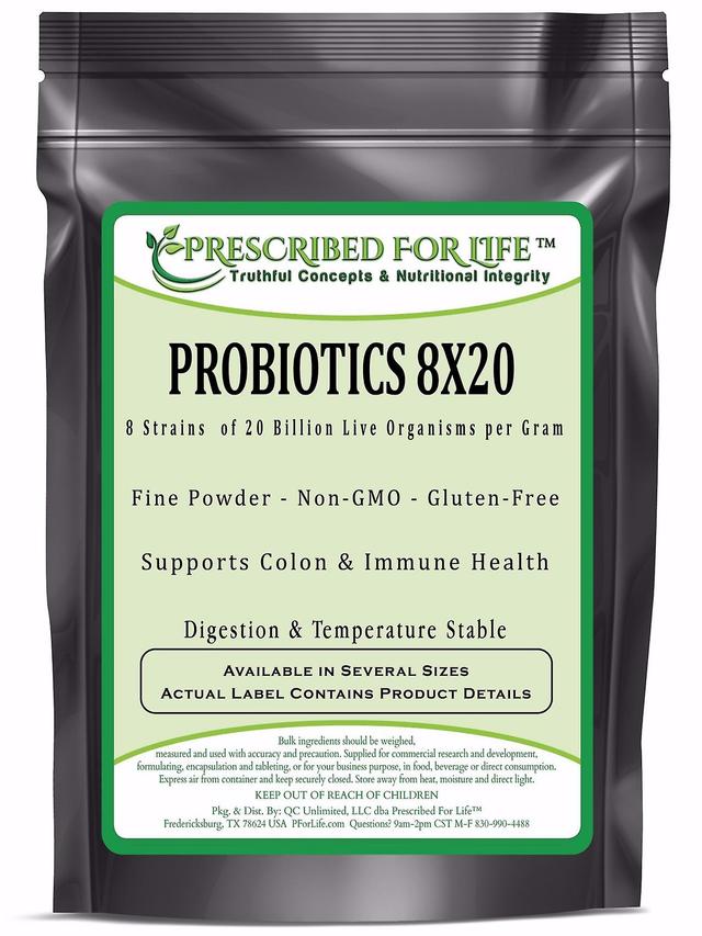 Prescribed For Life Probióticos-8 cepas 20 mil millones por gramo-no-GMO digestión y temperatura estable ING: polvo orgánico 1 kg (2.2 lb) on Productcaster.