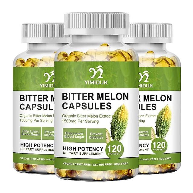 Eccpp Bitter Melon Extract Blood Sugar Support Supplement Helps Support Healthy Blood Sugar & Glucose Levels 3 Bottles 120 pcs on Productcaster.