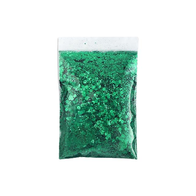 1 Bag 50g Nail Sequins Flash Easy Paste Non-drop Shiny Effect DIY Gloss Holographic Sparkling Nails Green on Productcaster.