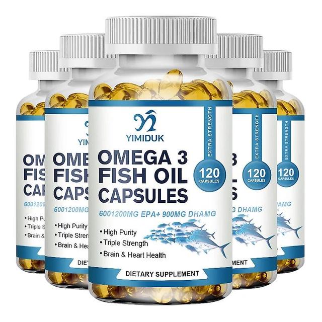 Sofirn Omega-3 Fish Oil-Benefits The Cardiovascular System, Protects Eye Fatigue, Cognitive Function, & Learning Ability -120 Capsules 5 Bottles 12... on Productcaster.