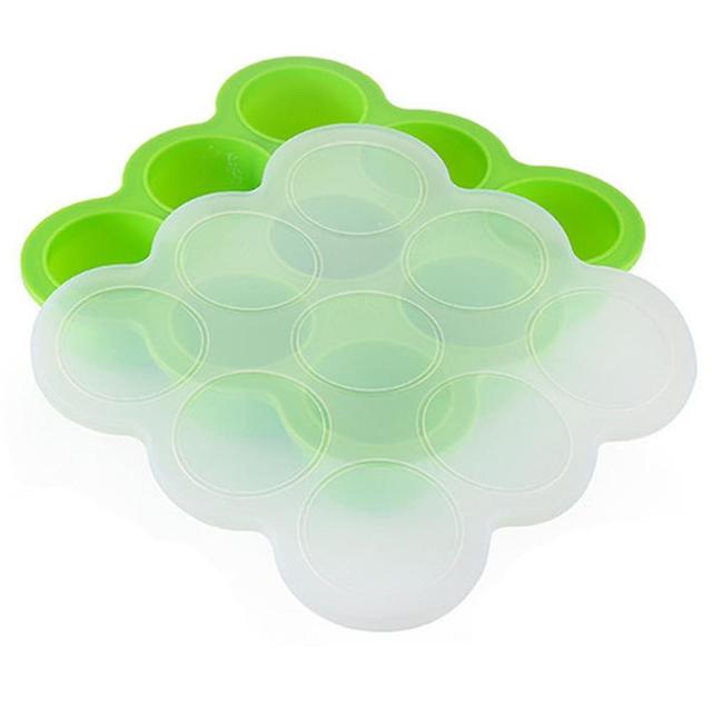 9-hole Silicone Lid Silicone Baby Food Supplement For Food Green on Productcaster.