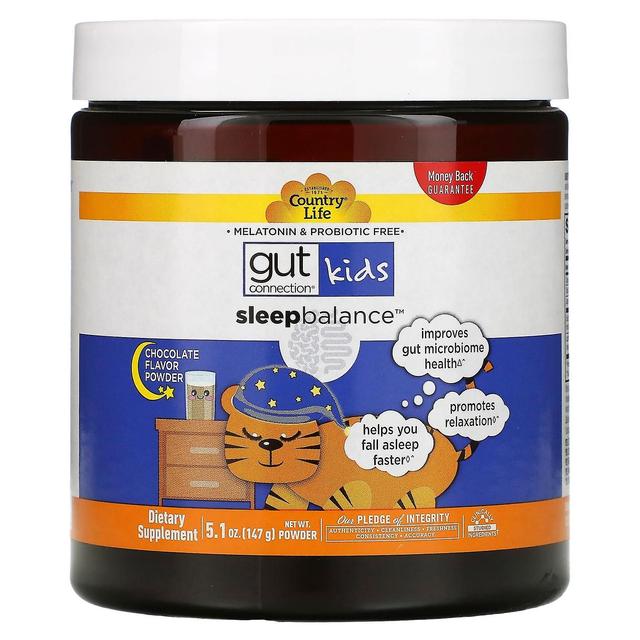 Country Life Vida no Campo, Gut Connection Kids, Equilíbrio do Sono, Chocolate Sabor em Pó, 5,1 oz (147 g) on Productcaster.