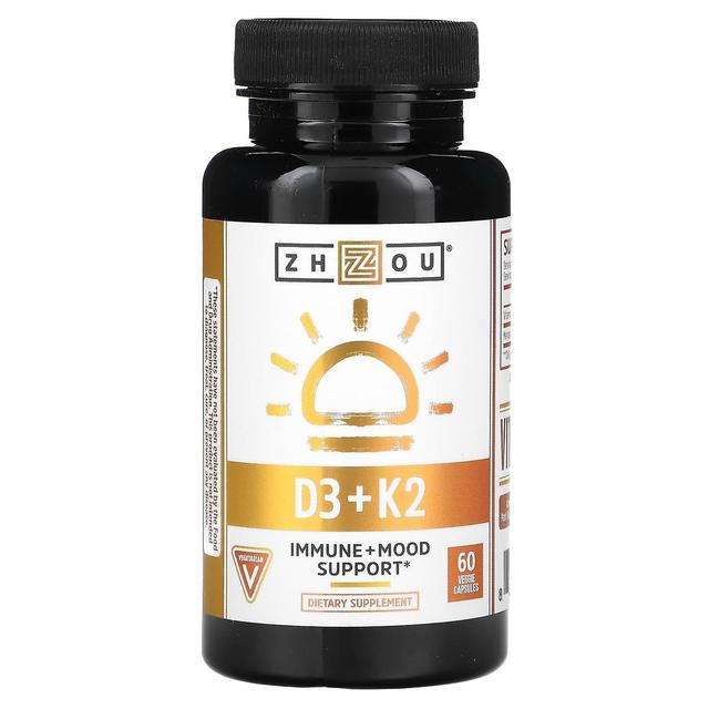 Zhou Nutrition, D3 + K2, 60 cápsulas vegetais on Productcaster.