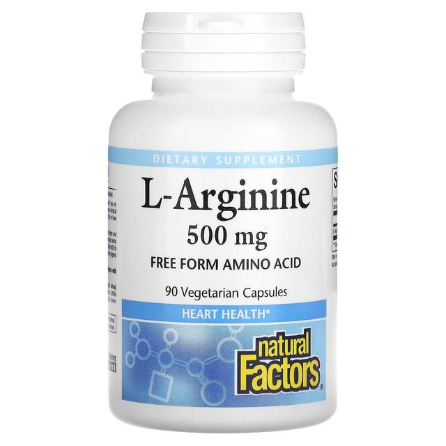 Natural Factors, L-Arginine, 500 mg, 90 Vegetarian Capsules on Productcaster.