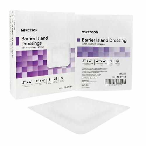 McKesson Composite Barrier Island Dressing Wasserdicht 6 x 6 Zoll Polypropylen / Viskose 4 x 4 Zoll, Anzahl von 25 (Packung mit 1) on Productcaster.