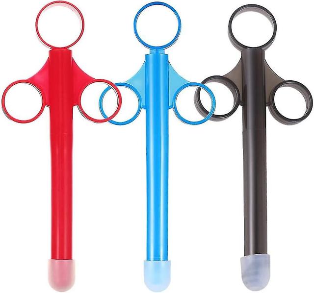 Lube Applicator Syringe, 3 Pack Lubricant Tube Applicator, Easy To Use & Clean, Reusable Tube Shoote 3 Pack Black - Red - Blue on Productcaster.