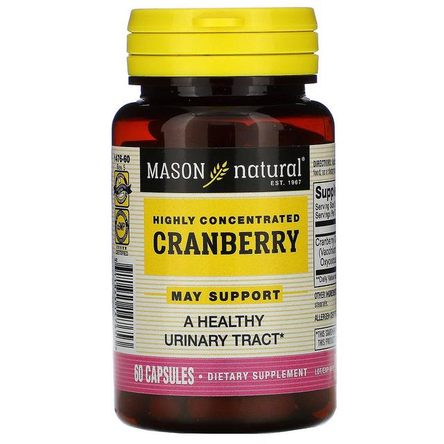 Mason Natural, Cranberry, Highly Concentrated, 60 Capsules on Productcaster.