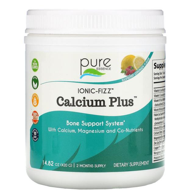 Pure Essence, Ionic-Fizz Calcium Plus, Limonada de framboesa, 14,82 oz (420 g) on Productcaster.