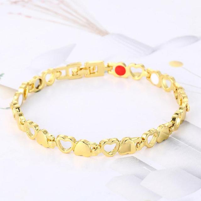 Stainless Steel Magnetic Therapy Bracelet Adjustable Bangle For Women Pain Relief Gold on Productcaster.