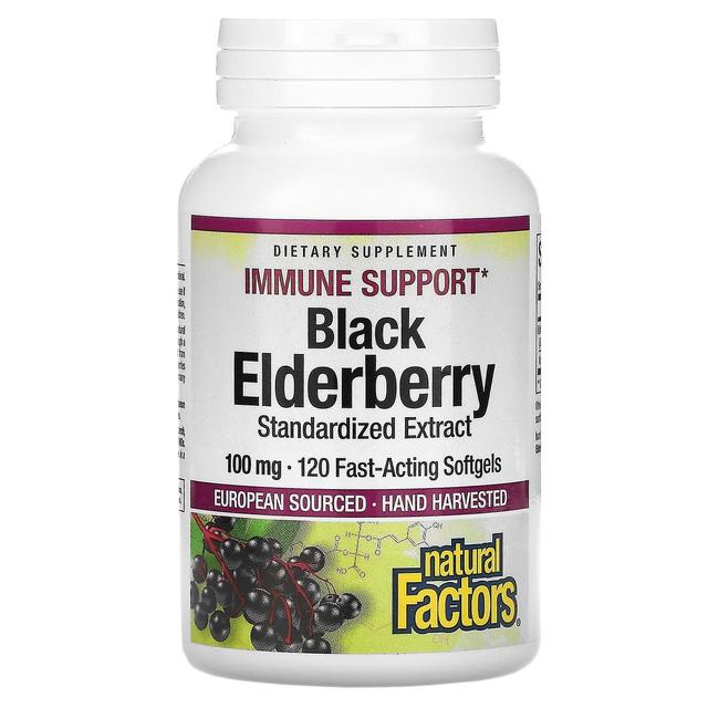 Natural Factors, Black Elderberry, 100 mg, 120 Capsules on Productcaster.