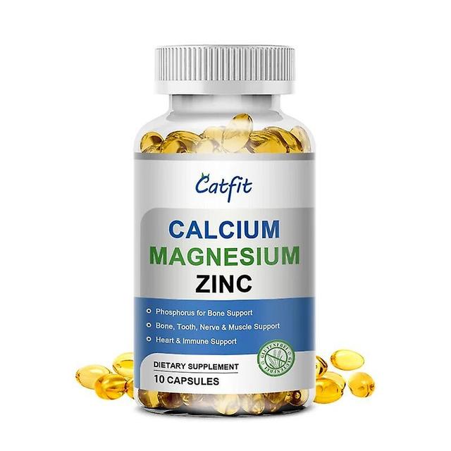 Catfit 3-i-1 kalcium-, magnesium- och zinkkapslar vitamin D3 Starka ben och tänder Hjärtnerv och immun Fmineralelement Supporthuamade Huamade 10pcs on Productcaster.