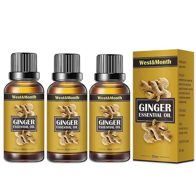 3pcs 30ml Lymph-Entgiftungs-Ingweröl, Bauchdrainage-Ingweröl, Lymphdrainage-Ingweröl, ätherische Entspannungs-Körpermassageflüssigkeit on Productcaster.