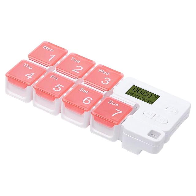 Settimanale Pill Organizer Dispenser Pillole regalo Vitamina Grande capacità per anziani Rosa on Productcaster.