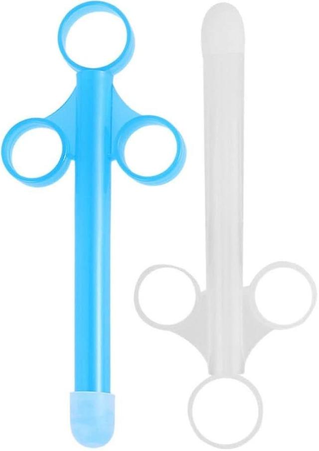 Lube Applicator Syringe, 3 Pack Lubricant Tube Applicator, Easy To Use & Clean, Reusable Tube Shoote Pack Blue - White on Productcaster.