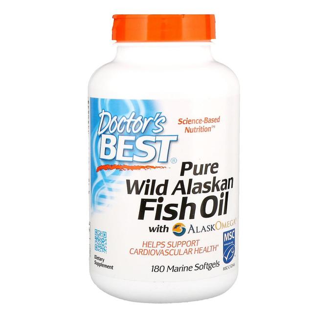 Doctor's Best, Pure Wild Alaskan Fish Oil with AlaskOmega, 180 Marine Softgels on Productcaster.