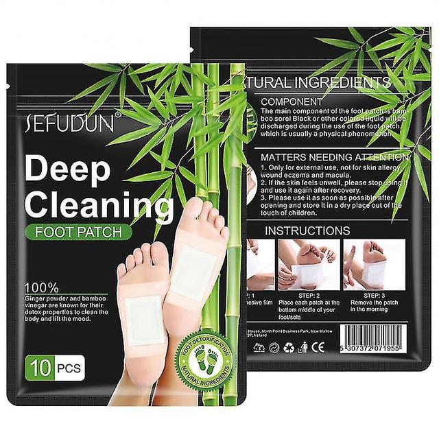 10pcs Detox Foot Patch Wormwood Bamboo Charcoal Foot Patches Dehumidifying Body Toxins Deep Cleaning Stress Relief Foot Care Mvivi on Productcaster.