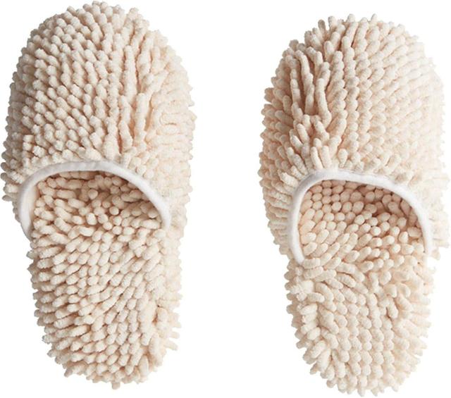 1 pice (beige, taille M) chaussons de vadrouille pour le nettoyage des sols, chaussons de vadrouille en microfiber lavables et rutilisables, netto on Productcaster.