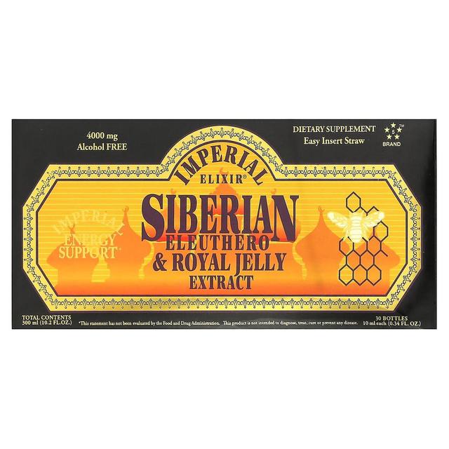 Imperial Elixir, Siberian Eleuthero & Royal Jelly Extract, Bez alkoholu, 4000 mg, 30 Butelki, 0.34 ft on Productcaster.