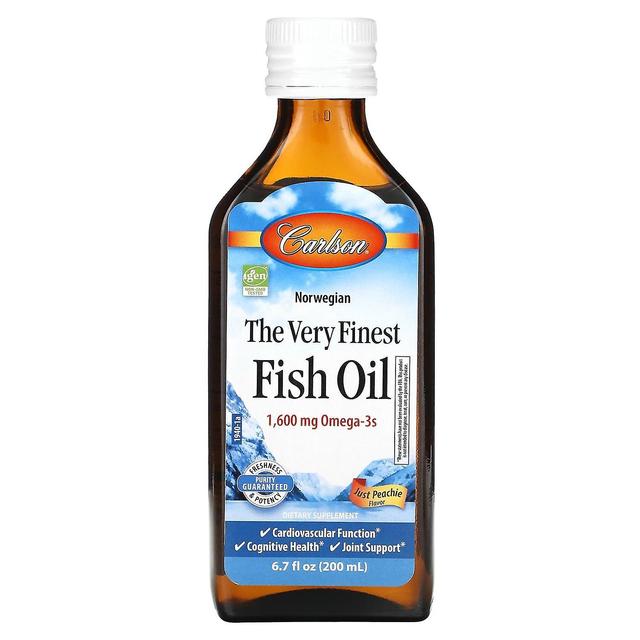 Carlson, The Very Finest Fish Oil, Just Peachie, 1,600 mg, 6.7 fl oz (200 ml) on Productcaster.