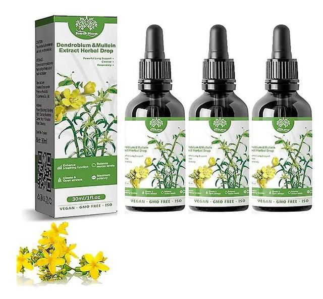 Dendr0bium & Mullein Extract - P0werful Lung Supp0rt & Respirat0ry Cleanse Dr0ps & In Made Herbal 3pcs on Productcaster.