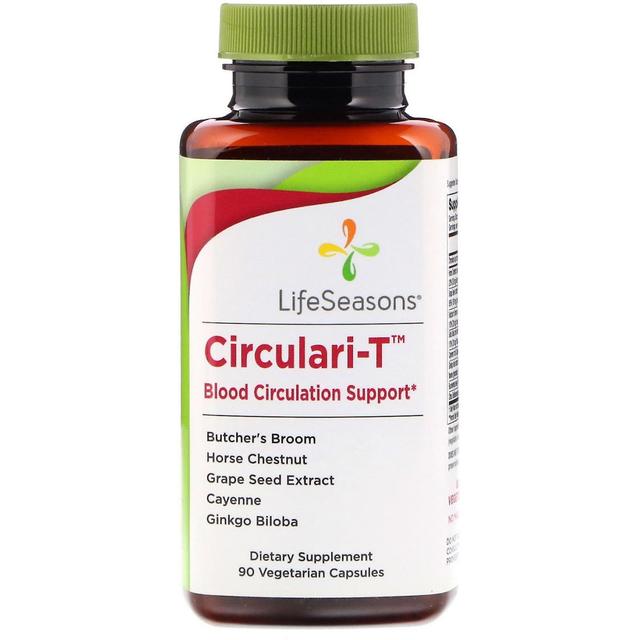 LifeSeasons, Circulari-T, Blood Circulation Support, 90 Vegetarian Capsules on Productcaster.