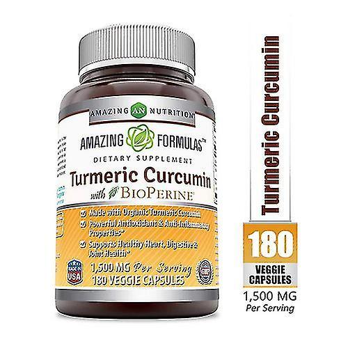 Amazing Nutrition Amazing Formulas Kurkuma Curcumin BioPerine, 1500 mg, 180 vegetarische Kapseln (Packung mit 1) on Productcaster.