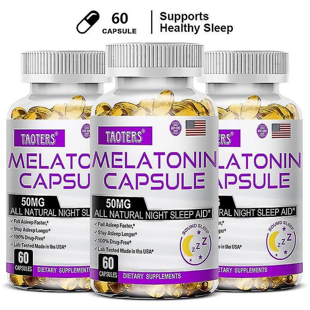 Vorallme Melatonin Capsules Sleep Fast, Improve Memory And Sleep Quality Improve Insomnia 60 count-3 bottle on Productcaster.